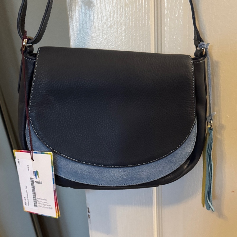 Stylish Black and Blue Crossbody Bag